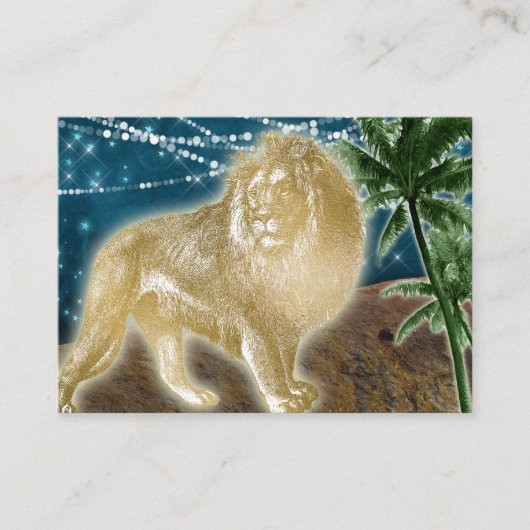 ライオン強度パワーロックコーチングフィットネス動物 名刺 (正面)