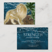 ライオン強度パワーロックコーチングフィットネス動物 名刺 (正面/裏面)