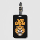 ライオン愛好家のためのデザイン - I Love Lion ラゲッジタグ (正面縦)