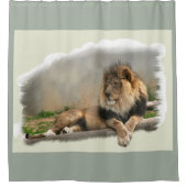 ライオン愛好家ジャングル シャワーカーテン (正面)