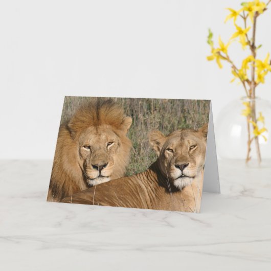 ライオン愛-カード カード (黄色い花)