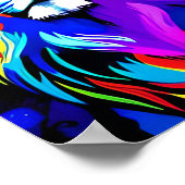 ライオン感動的アカラフルポップ・アートのート ポスター (角)