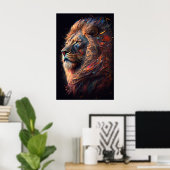 ライオン抽象芸術ウォールアートポスター ポスター (ホームオフィス)