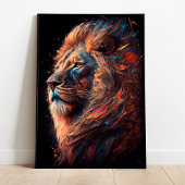 ライオン抽象芸術ウォールアートポスター ポスター