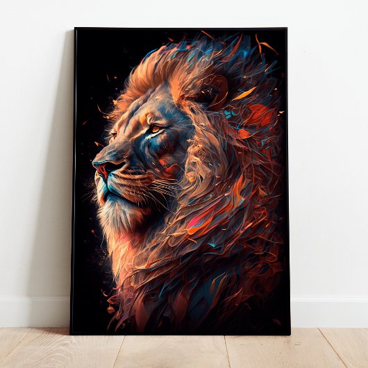 ライオン抽象芸術ウォールアートポスター ポスター