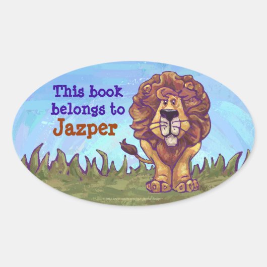 ライオン文房具 楕円形シール (正面)