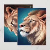 ライオン横顔肖像画-56557 ポストカード (正面/裏面)