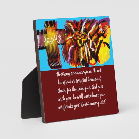 ライオン歩くはがき フォトプラーク (正面)