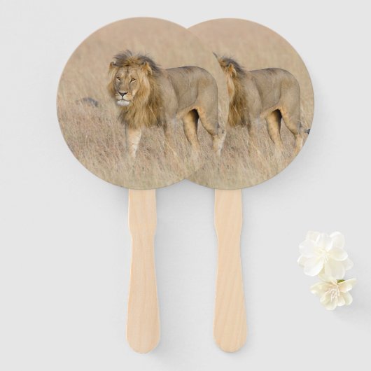 ライオン歩く ハンドファン (正面&裏面)