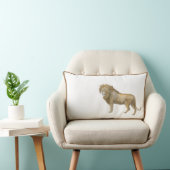 ライオン水彩茶色のボーホフレーム枕 ランバークッション (椅子)