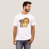 ライオン熊かわいい動物かわいい子たち Tシャツ (正面フル)