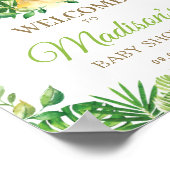 ライオン熱帯緑の赤ちゃんシャワー歓迎サイン ポスター (角)