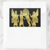 ライオン狩り 長方形シール (バッグ)