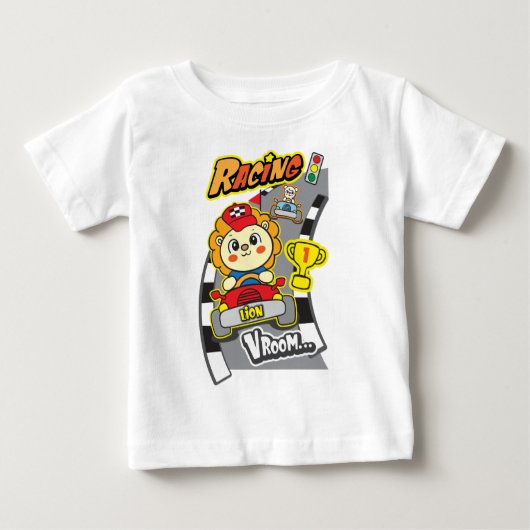 ライオン競争 ベビーTシャツ (正面)