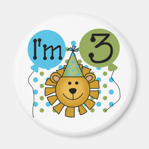 ライオン第3回誕生日Tシャツとギフト マグネット