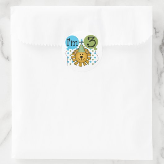 ライオン第3回誕生日Tシャツとギフト ラウンドシール (バッグ)