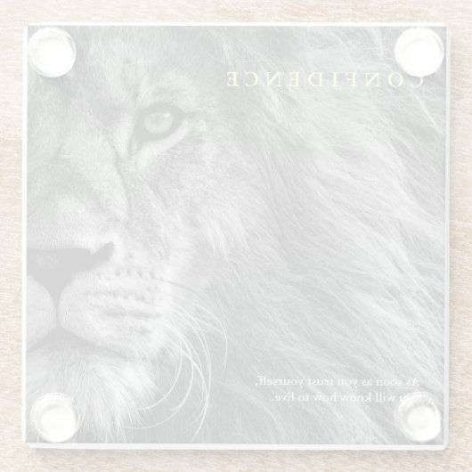 ライオン自信引用文 感動的 ガラスコースター (裏面)