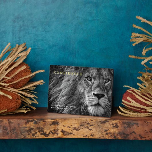 ライオン自信引用文 感動的 フォトプラーク (側面)