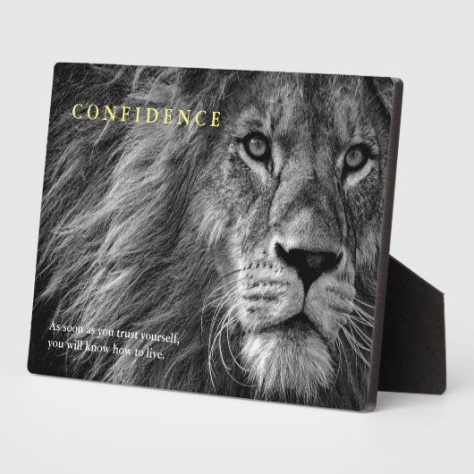 ライオン自信引用文 感動的 フォトプラーク (側面)