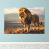 ライオン自然 キャンバスプリント (インサイチュ (ウッドフロア))