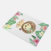 ライオン花水彩 ドアマット (アングル)