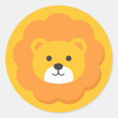 ライオン誕生日キッズアート ラウンドシール (正面)