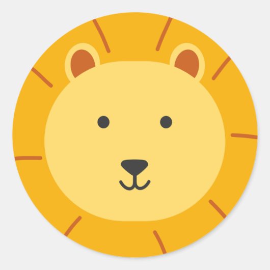 ライオン誕生日キッズアート ラウンドシール (正面)