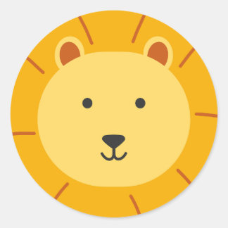 ライオン誕生日キッズアート ラウンドシール