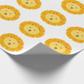 ライオン誕生日キッズアート ラッピングペーパー (角)