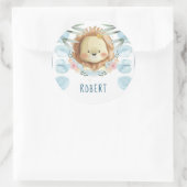 ライオン誕生日 パーソナライズされた ラウンドシール (バッグ)