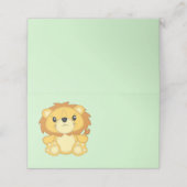 ライオン赤ちゃんシャワーグリーン プレイスカード (外部開封)