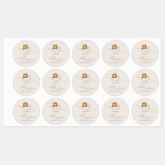 ライオン赤ちゃんシャワーラベル ラベル (シート)