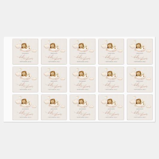 ライオン赤ちゃんシャワーラベル ラベル (シート)