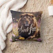 ライオン野生と自由 クッション (ブランケット)