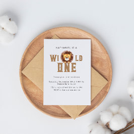 ライオン野生の1つの誕生日 招待状