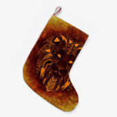 ライオン野生動物抽象芸術 スモールクリスマスストッキング (正面 (吊り時))