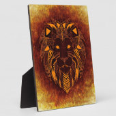 ライオン野生動物抽象芸術 フォトプラーク (側面)