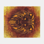 ライオン野生動物抽象芸術 フリースブランケット (正面(横))