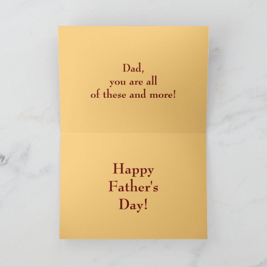 ライオン野生動物芸術の父の頭字語の父の日 カード (内部)