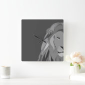 ライオン野生動物 スクエア壁時計 (ホーム)