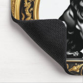 ライオン金ゴールドと黒い装飾枠 マウスパッド (コーナー)