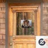 ライオン雄ガラス窓が引っ掛かる ウィンドウサイン (ホームデコレーション)