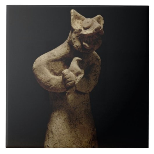 ライオン頭の鬼の小像、メソポタミア、c.5 タイル (正面)