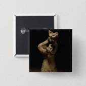 ライオン頭の鬼の小像、メソポタミア、c.5 缶バッジ (正面&裏面)