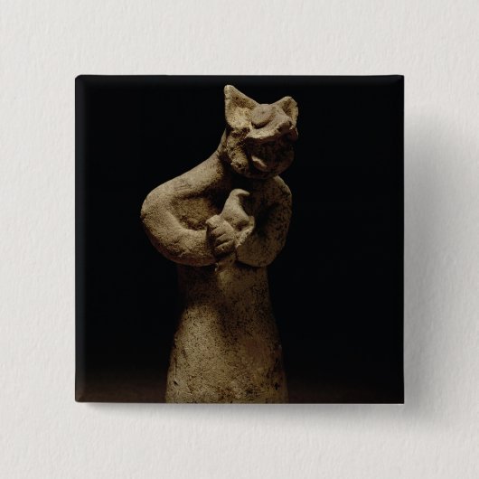 ライオン頭の鬼の小像、メソポタミア、c.5 缶バッジ (正面)