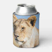 ライオン頭サファリ動物の大きな猫写真 缶クーラー (缶正面)