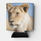 ライオン頭サファリ動物の大きな猫写真 缶クーラー (正面)
