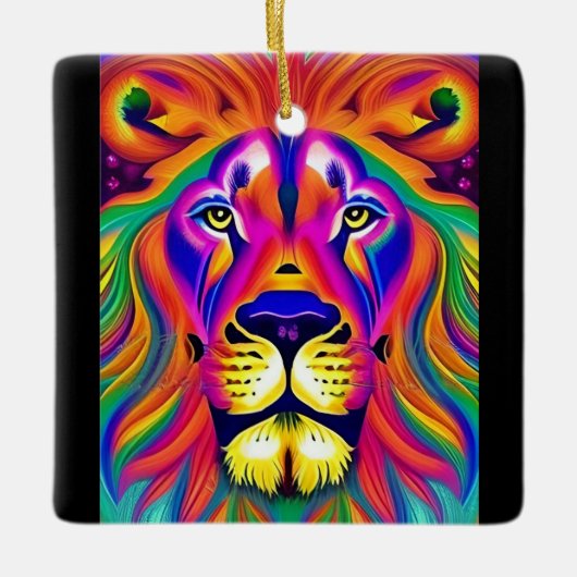 ライオン顔オーナメント セラミックオーナメント (正面)