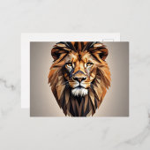 ライオン顔デザイン 箔シーズンポストカード (正面/裏面)