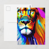 ライオン顔ミスティックファンタジーアート ポストカード (正面/裏面)